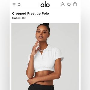 Alo yoga cropped polo shirt